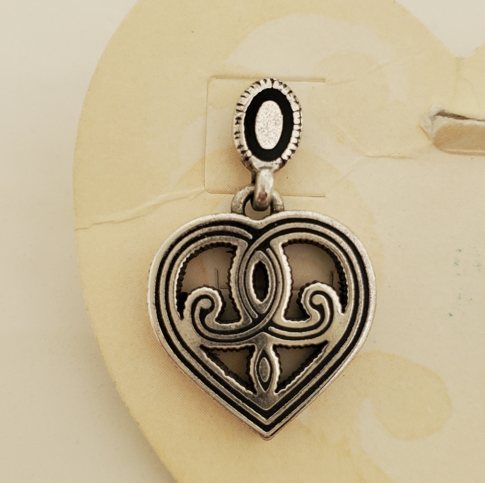 Brighton Silver-tone Gatsby Heart-shaped Earrings - Picture 4 of 5